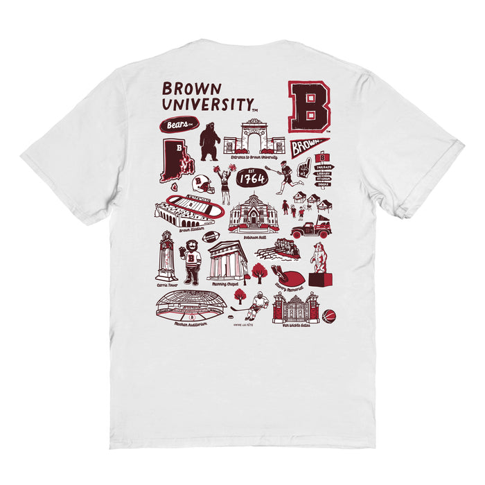 Brown University Bears Vive La Fete Impressions Artwork Womens Cotton Tshirt - Vive La Fête - Online Apparel Store