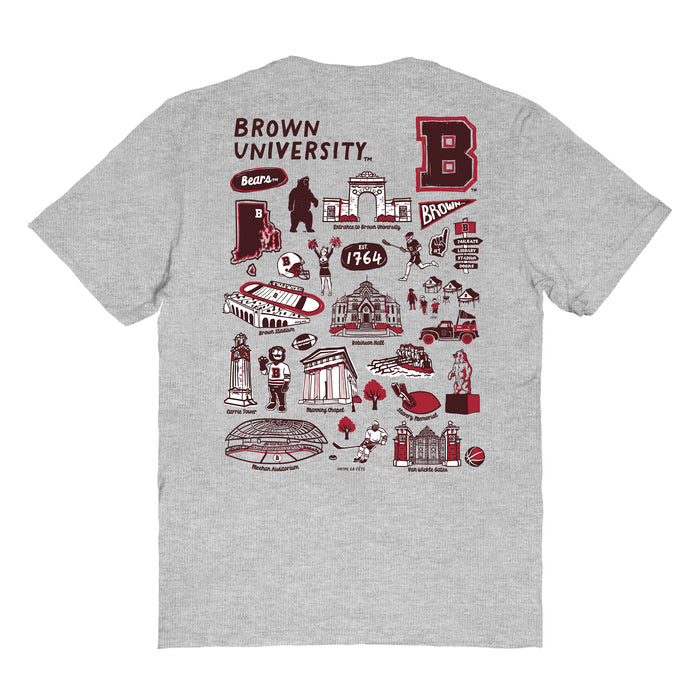 Brown University Bears Vive La Fete Impressions Artwork Womens Cotton Tshirt - Vive La Fête - Online Apparel Store