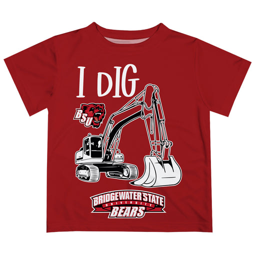 Bridgewater State University Bears BSU Vive La Fete Excavator Boys Game Day Red Short Sleeve Tee