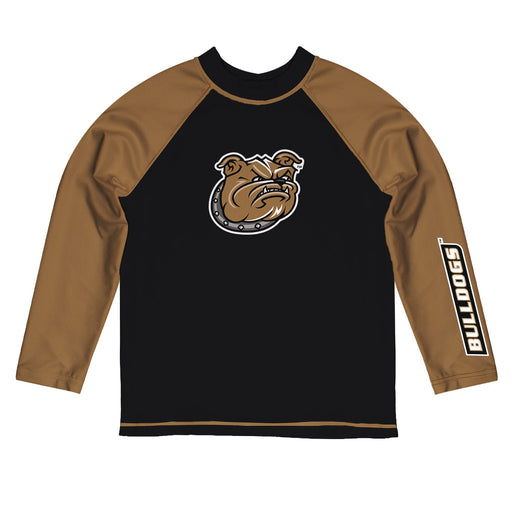 Bryant University Bulldogs Vive La Fete Logo Black Long Sleeve Raglan Rashguard