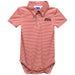 Ball State Cardinals Embroidered Cardinal Red Stripe Knit Boys Polo Bodysuit