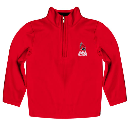 Ball State Cardinals Vive La Fete Game Day Solid Cardinal Quarter Zip Pullover Sleeves