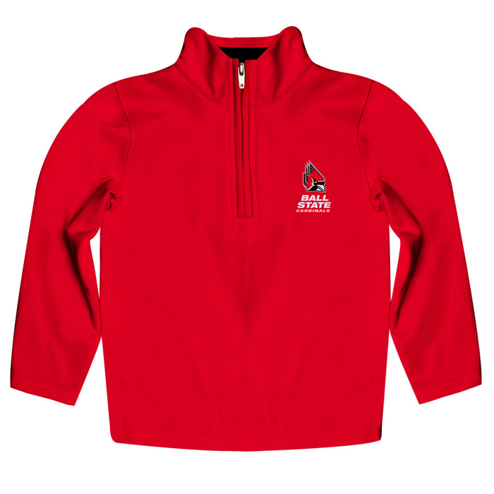 Ball State Cardinals Vive La Fete Game Day Solid Cardinal Quarter Zip Pullover Sleeves