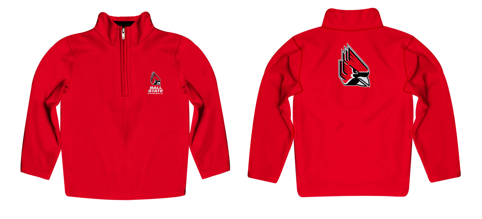 Ball State Cardinals Vive La Fete Game Day Solid Cardinal Quarter Zip Pullover Sleeves - Vive La Fête - Online Apparel Store