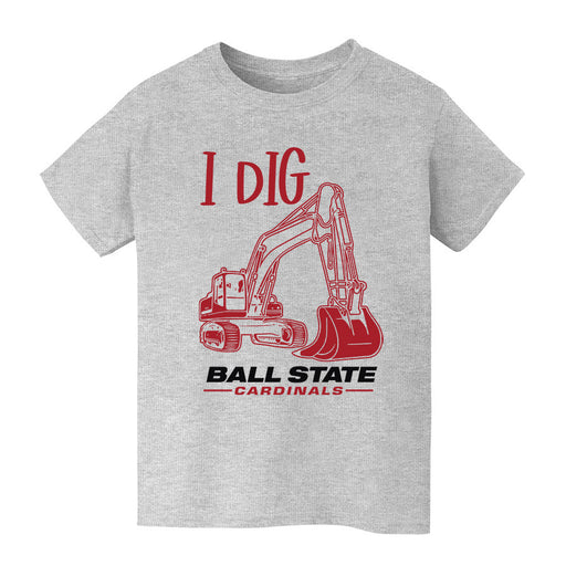 Ball State Cardinals Vive La Fete Excavator Heather Grey Cotton Short Sleeve Tee
