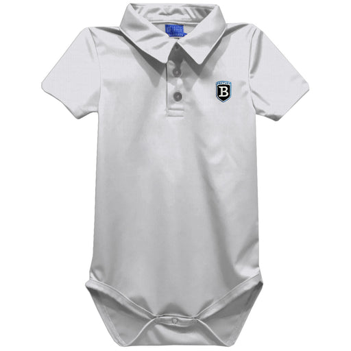 Bentley Falcons Embroidered White Solid Knit Boys Polo Bodysuit