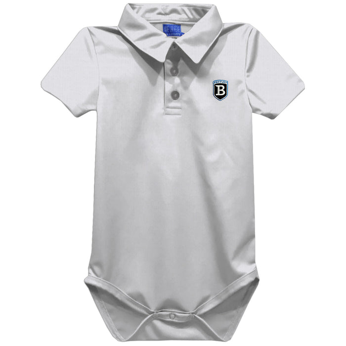 Bentley Falcons Embroidered White Solid Knit Boys Polo Bodysuit