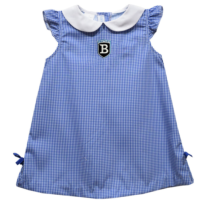 Bentley Falcons Embroidered Royal Gingham A Line Dress