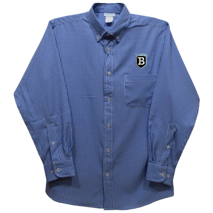 Bentley Falcons Embroidered Royal Gingham Long Sleeve Button Down Shirt