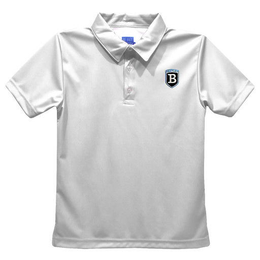 Bentley Falcons Embroidered White Short Sleeve Polo Box Shirt