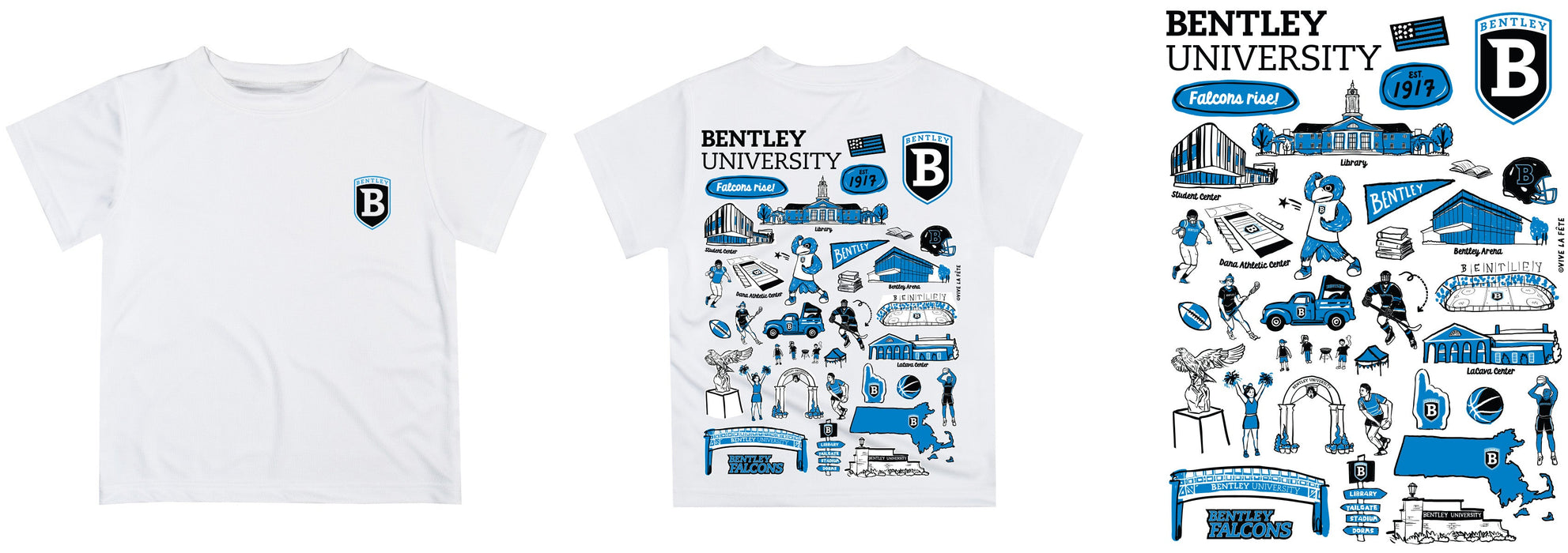 Bentley Falcons Impressions Artwork T-Shirt - White