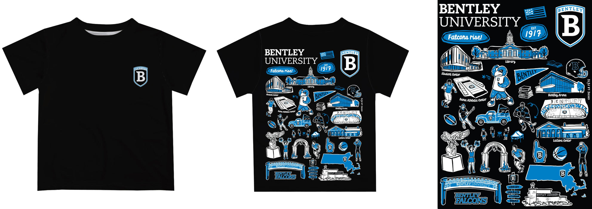 Bentley Falcons Impressions Artwork T-Shirt - White