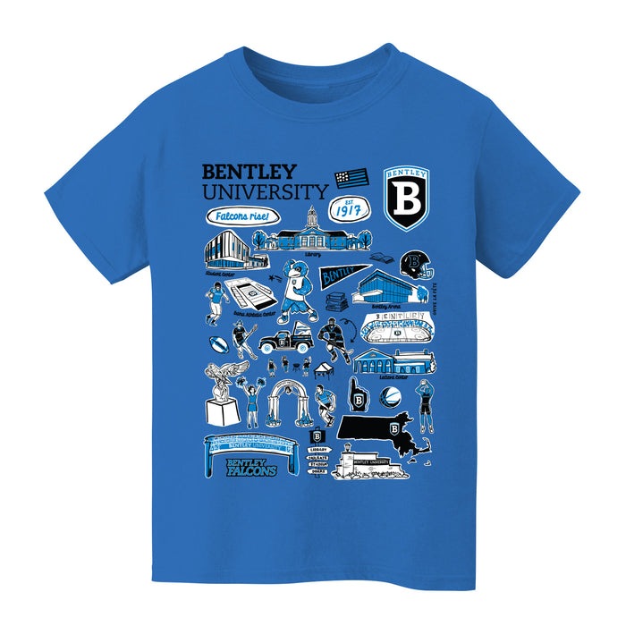 Bentley Falcons Hand Sketched Vive La Fete Impressions Artwork Royal Cotton Short Sleeve Tshirt