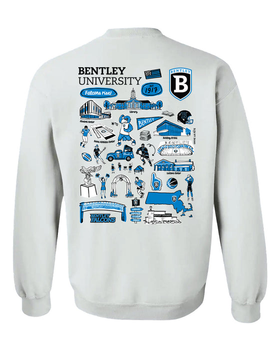 Bentley Falcons Hand Sketched Vive La Fete Impressions Artwork Royal Crew Neck Sweatshirt for Women