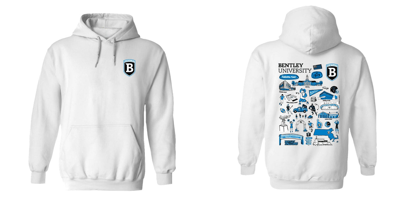 Bentley Falcons Hand Sketched Vive La Fete Impressions Artwork Royal Boys Cotton Fleece Long Sleeve Hoodie
