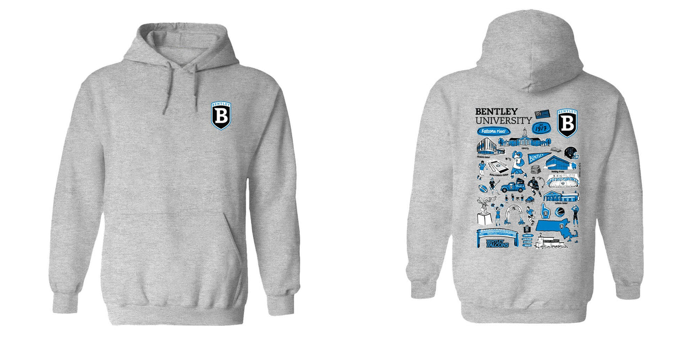 Bentley Falcons Hand Sketched Vive La Fete Impressions Artwork Royal Boys Cotton Fleece Long Sleeve Hoodie