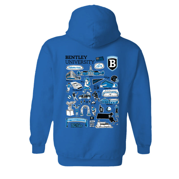 Bentley Falcons Hand Sketched Vive La Fete Impressions Artwork Royal Boys Cotton Fleece Long Sleeve Hoodie