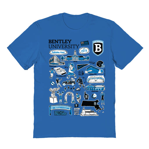 Bentley Falcons Hand Sketched Vive La Fete Impressions Royal Cotton Tshirt for Women