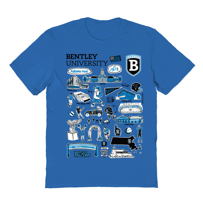 Bentley Falcons Hand Sketched Vive La Fete Impressions Royal Cotton Tshirt for Women