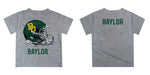 Baylor Bears Original Dripping Football Helmet Heather Gray T-Shirt by Vive La Fete - Vive La Fête - Online Apparel Store