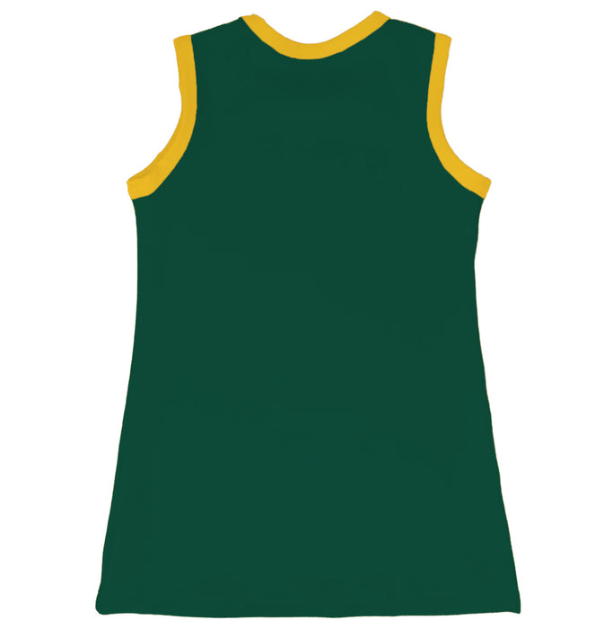 Baylor Bears Sleeveless Cheerleader A Line Dress White and Green