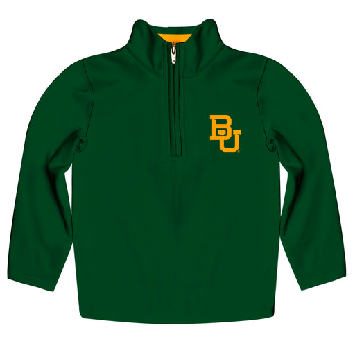 Baylor Bears Vive La Fete Game Day Solid Green Quarter Zip Pullover Sleeves