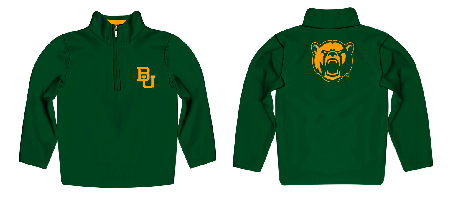 Baylor Bears Vive La Fete Game Day Solid Green Quarter Zip Pullover Sleeves - Vive La Fête - Online Apparel Store