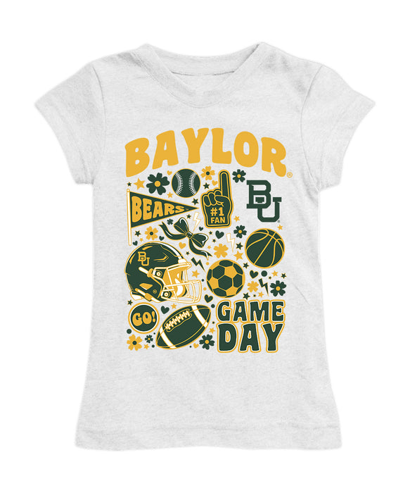 Baylor Bears Girl´s Fitted Cotton T-shirt White