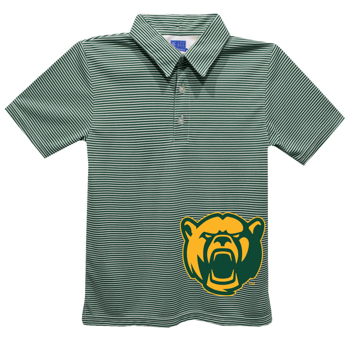 Baylor Bears Stripes Short Sleeve Polo Box Shirt Green