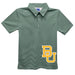 Baylor Bears Stripes Short Sleeve Polo Box Shirt Green
