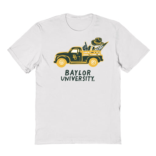 Baylor Bears Hand Sketched Vive La Fete Impressions Truck Kids White Cotton T-shirt