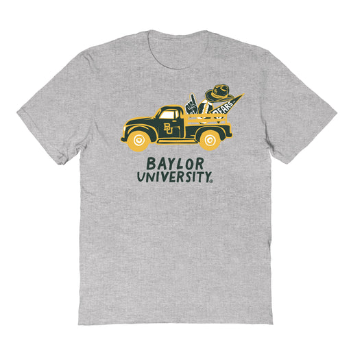 Baylor Bears Hand Sketched Vive La Fete Impressions Truck Kids Grey Cotton T-shirt