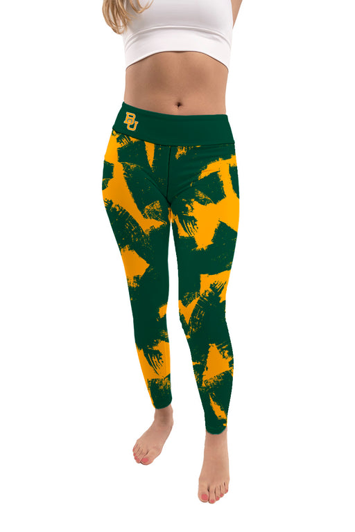 Baylor Bears Vive La Fete Paint Brush Logo on Waist Women Green Yoga Leggings