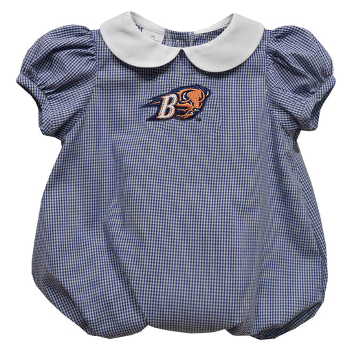 Bucknell University Bison Embroidered Navy Girls Baby Bubble Short Sleeve