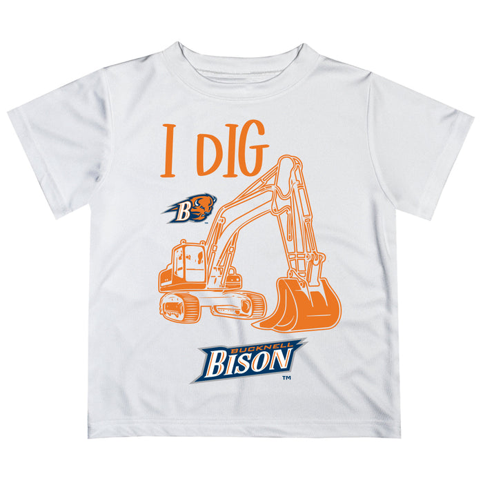 Bucknell University Bison Vive La Fete Excavator Boys Game Day White Short Sleeve Tee