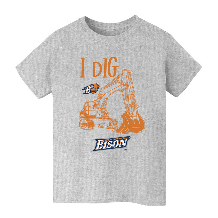 Bucknell University Bison Vive La Fete Excavator Heather Grey Cotton Short Sleeve Tee