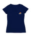 Bucknell University Bison Hand Sketched Vive La Fete Impressions Artwork Navy Women Cotton Short Sleeve V-Neck Tshirt