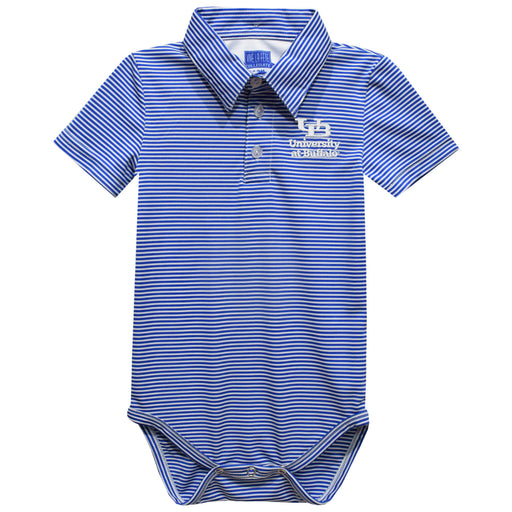 University at Buffalo Bulls Embroidered Royal Stripes Stripe Knit Polo Onesie