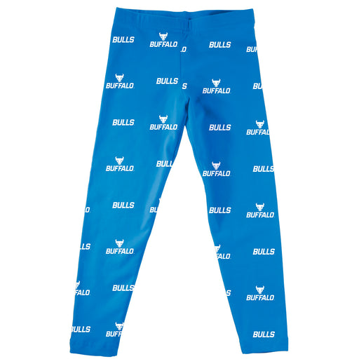 University Buffalo Bulls Vive La Fete Girls Game Day All Over Two Logos Elastic Waist Classic Play Blue Leggings Tights