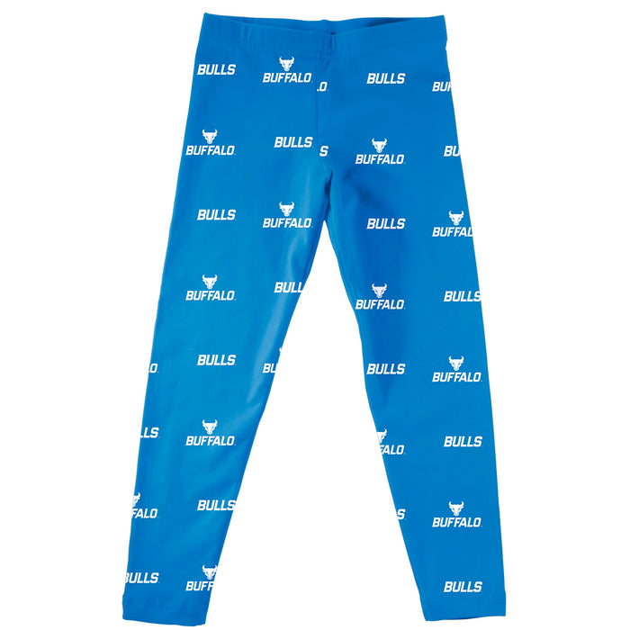 University Buffalo Bulls Vive La Fete Girls Game Day All Over Two Logos Elastic Waist Classic Play Blue Leggings Tights