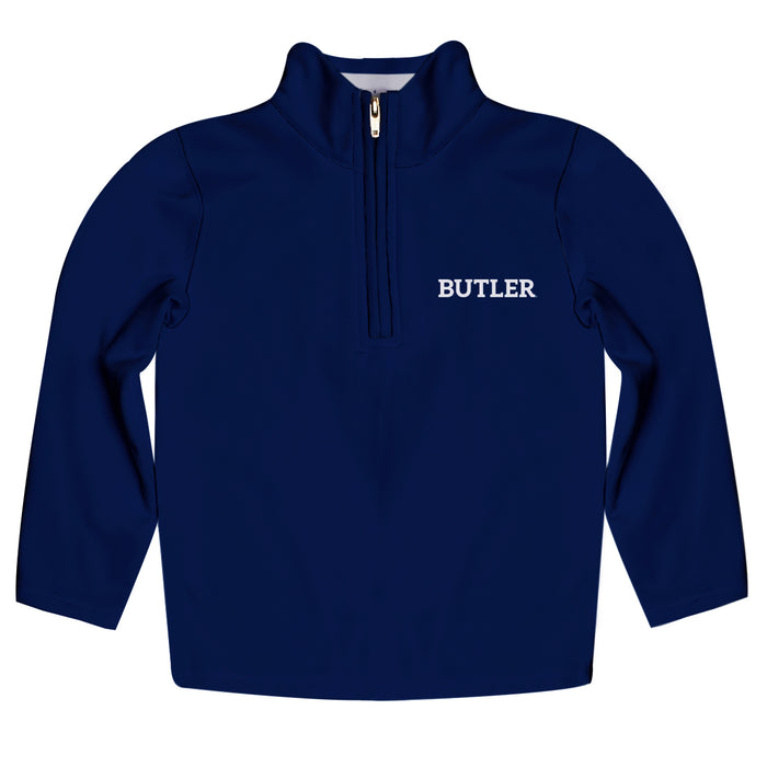 Butler Bulldogs Vive La Fete Game Day Solid Blue Quarter Zip Pullover Sleeves