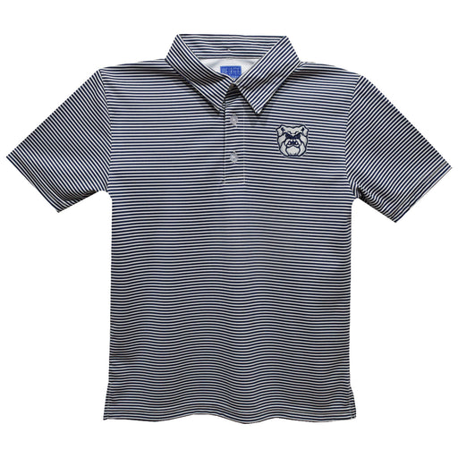 Butler Bulldogs Embroidered Navy Stripes Short Sleeve Polo Box Shirt