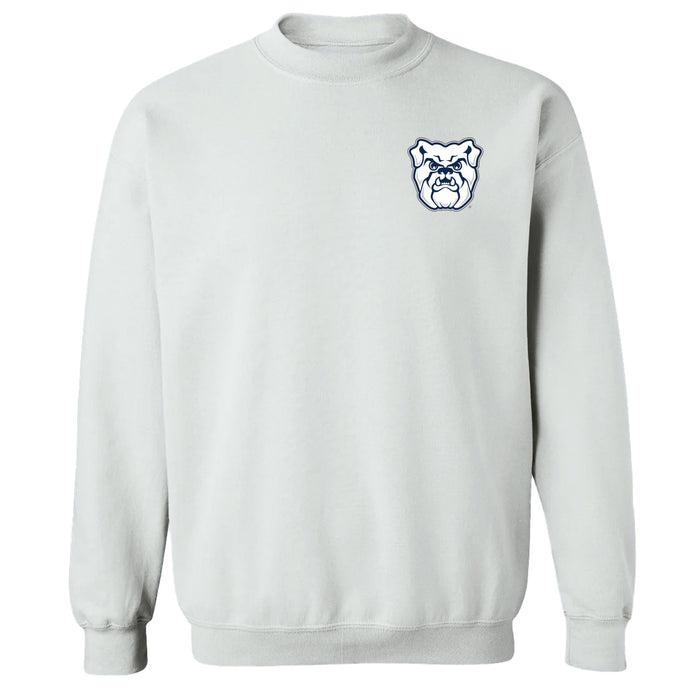 Butler Bulldogs Hand Sketched Vive La Fete Impressions Artwork White Crew Neck Sweatshirt for Women