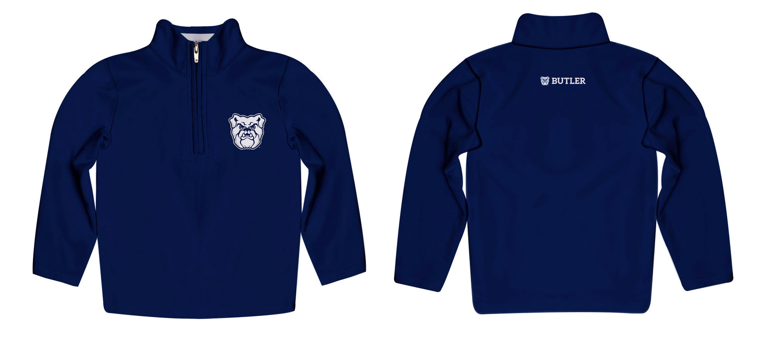 Butler Bulldogs Vive La Fete Logo and Mascot Name Womens Blue Quarter Zip Pullover - Vive La Fête - Online Apparel Store