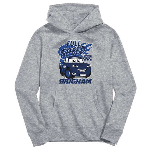 BYU Cougars Full Speed Heather Grey Cotton Youth Hoodie