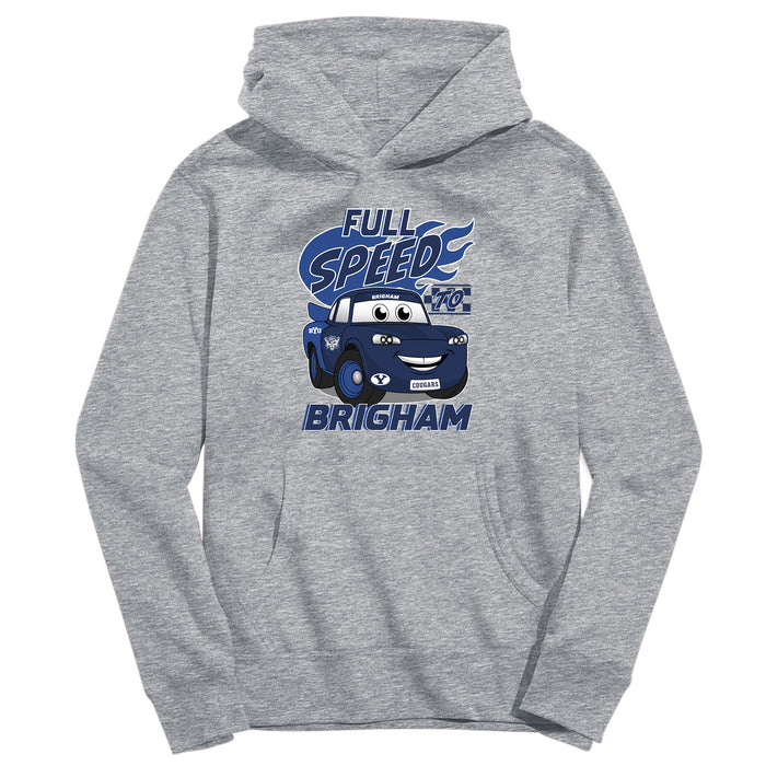 BYU Cougars Full Speed Heather Grey Cotton Youth Hoodie