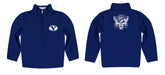 BYU Cougars Vive La Fete Game Day Solid Blue Quarter Zip Pullover Sleeves - Vive La Fête - Online Apparel Store