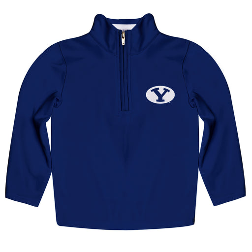 BYU Cougars Vive La Fete Game Day Solid Blue Quarter Zip Pullover Sleeves