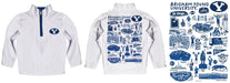 BYU Cougars Hand Sketched Vive La Fete Impressions Artwork  White Boys Quarter Zip Pullover V1 - Vive La Fête - Online Apparel Store