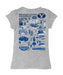 BYU Cougars Hand Sketched Vive La Fete Impressions Artwork Grey Girls Cotton Short Sleeve Tee - Vive La Fête - Online Apparel Store